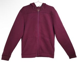 Brunswick Park Smarter Apparel Maroon Full Zip Marino Wool Blend Hoodie XL